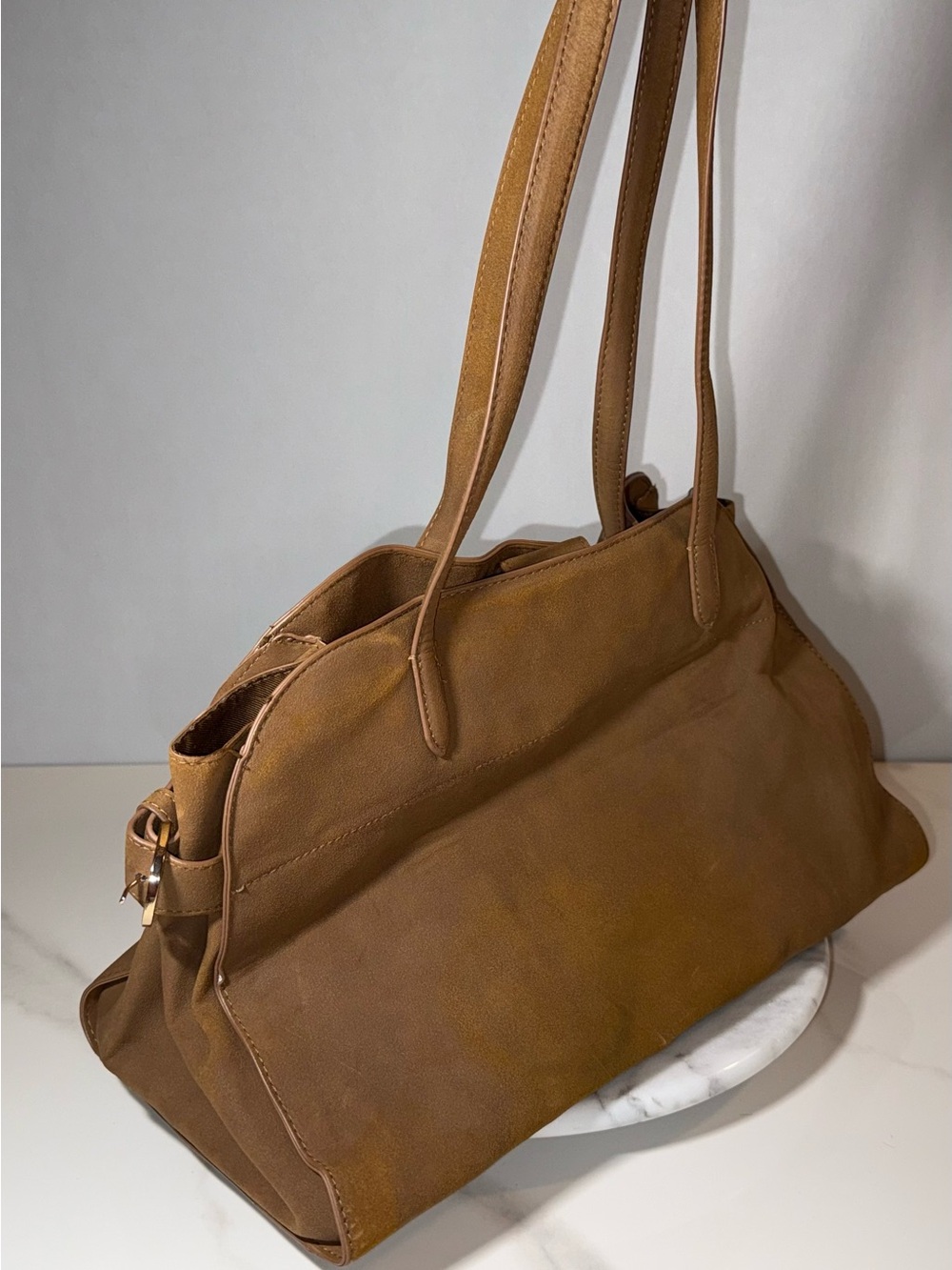 A New Day Brown Suede Look Large Tote Shoulder Bag